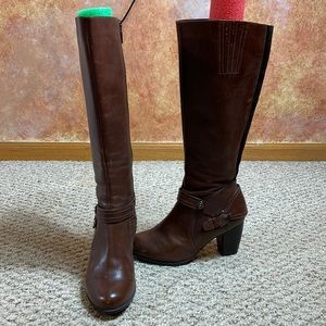 Blondo womens size 8 brown heeled boots zip up